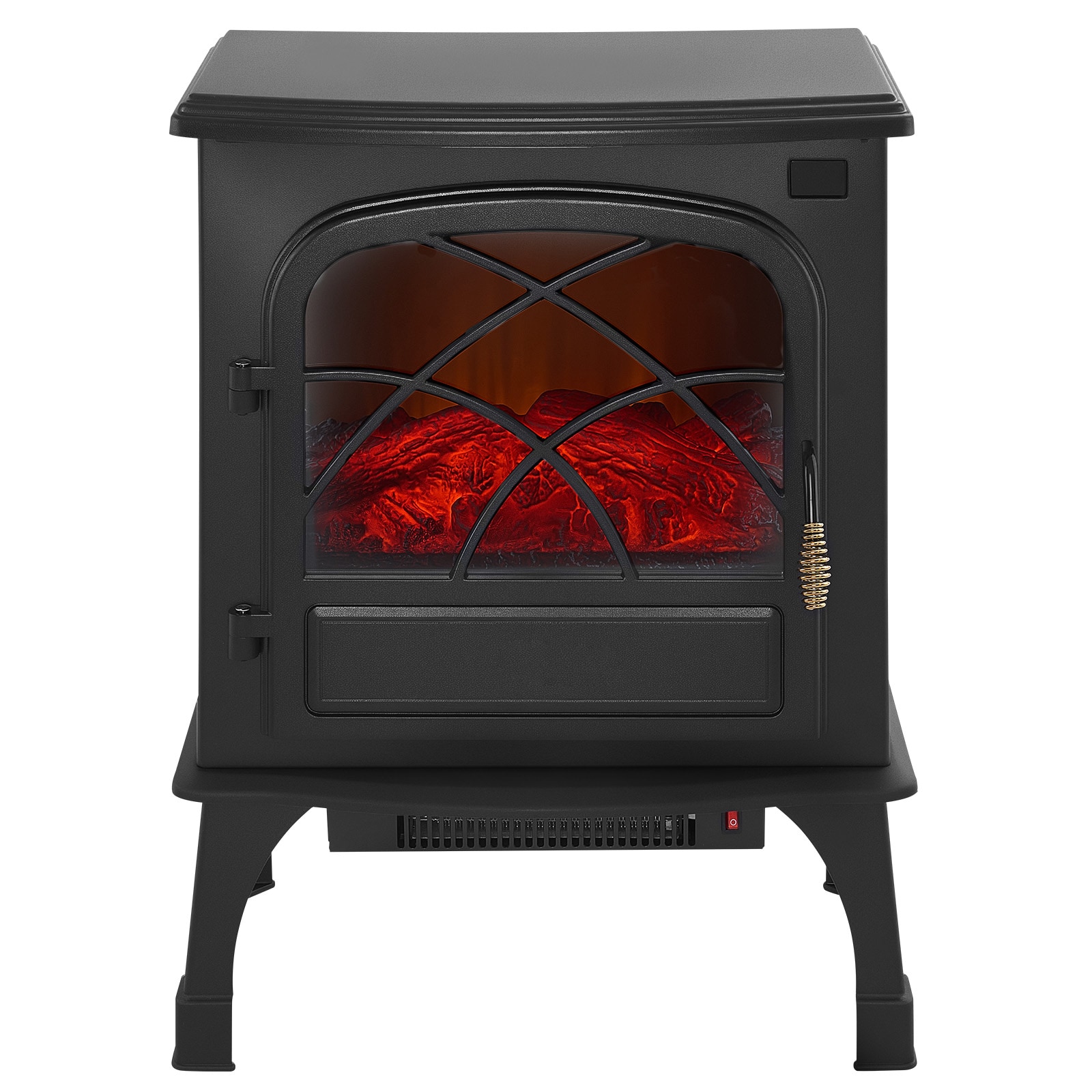 25.5 Inch Freestanding Electric Fireplace Heater 1500W Adjustable Flames Remote_voghion.com